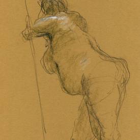 Life drawing study | (Polychromos) pencil on toned paper | 23/01/2023